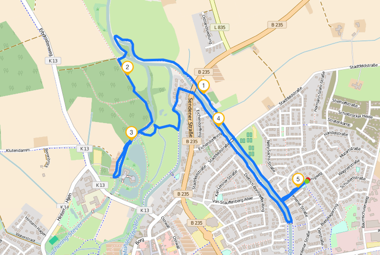 Strecke Kleine Vischering-Runde