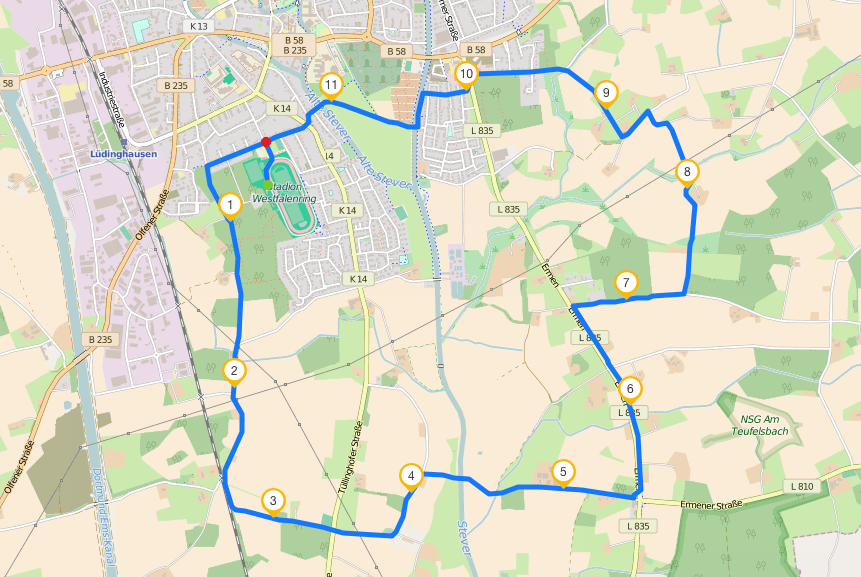 Lauftreff Winterrunde_Strecke