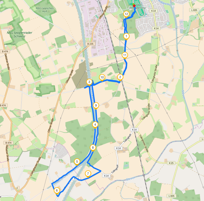 Strecke Schlieker-Brücke