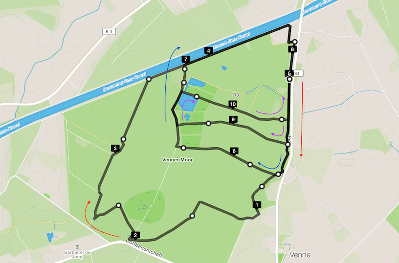 Venner Moor Strecken